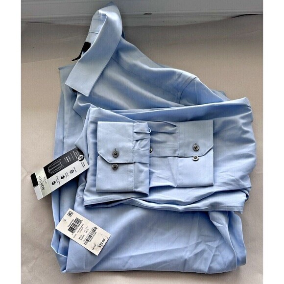 Alfani Men Slim-Fit Performance Dress Shirt Button up Light Blue 17-17 1/2 36-37 - Picture 6 of 8